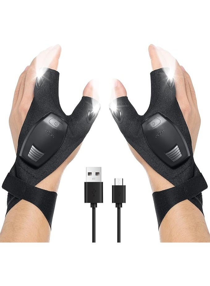 هدايا للرجال، قفازات LED لإكسسوارات الصيد، قفازات مع مصباح يدوي، أدوات للرجال، هدايا للأب، هدايا عيد ميلاد له، هدايا للرجال، أفكار هدايا لملء جورب الرجال في عيد الميلاد - Image 1